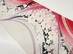 芍薬に花々散らし模様織出し袋帯